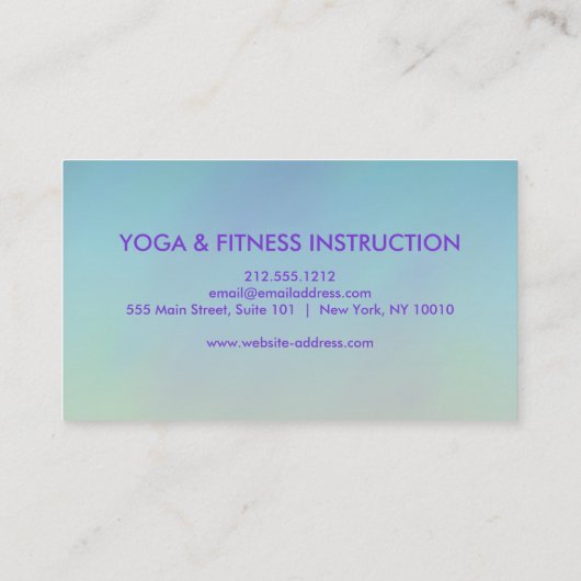 Elegant Waterverf YOGA Instructor Logo Visitekaartje (Achterkant)