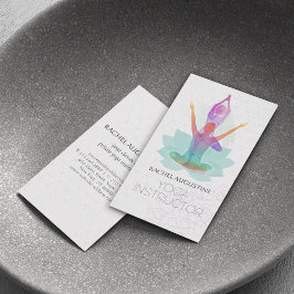Elegant Waterverf Yoga Meditatie Lotus Patroon Visitekaartje