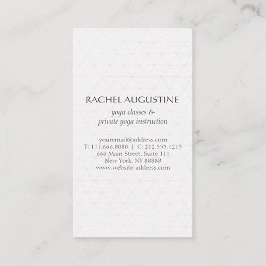Elegant Waterverf Yoga Meditation Lotus Patroon Visitekaartje (Achterkant)