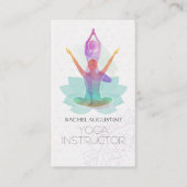 Elegant Waterverf Yoga Meditation Lotus Patroon Visitekaartje (Voorkant)
