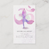 Elegant Waterverf Yoga Meditation Pose om Symbol Visitekaartje (Voorkant)