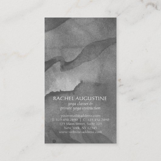 Elegant Waterverf Yoga Meditation Pose om Symbol Visitekaartje (Achterkant)