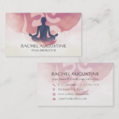 Elegant Waterverf Yoga Meditation Pose om Symbol Visitekaartje (Voorkant / Achterkant)