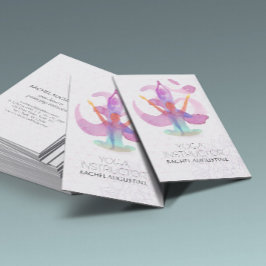 Elegant Waterverf Yoga Meditation Pose om Symbol Visitekaartje