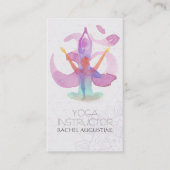 Elegant Waterverf Yoga Meditation Pose om Symbol Visitekaartje (Voorkant)