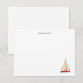 Elegant Waterverf zeilboot jacht Bedankkaart (Voorkant / Achterkant)