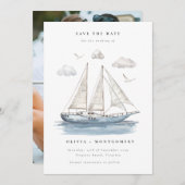 Elegant Waterverf zeiljacht Kaart (Voorkant / Achterkant)