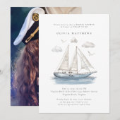 Elegant Waterverf zeiljacht Vrijgezellenfeest Kaart (Voorkant / Achterkant)