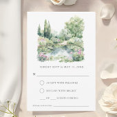 Elegant Waterverf zomertuinlandschap RSVP Kaartje
