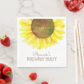 Elegant Waterverf Zonnebloem Verjaardagsfeest Servet (Insitu)