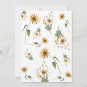 Elegant Waterverf Zonnebloem Vrijgezellenfeest Kaart (Achterkant)