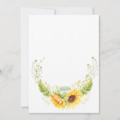 Elegant Waterverf Zonnebloemen Eucalyptus Weddensc Kaart (Achterkant)