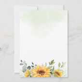 Elegant Waterverf Zonnebloemen Eucalyptus Weddensc Kaart (Achterkant)