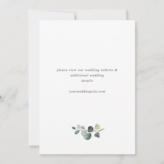 Elegant Waterverf Zonnebloemen Eucalyptus Weddensc Save The Date (Achterkant)