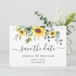 Elegant Waterverf Zonnebloemen Eucalyptus Weddensc Save The Date