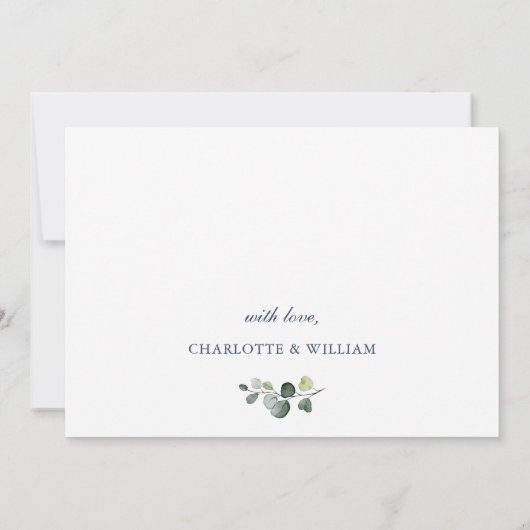 Elegant Waterverf Zonnebloemen Eucalyptus Weddensc Save The Date (Achterkant)