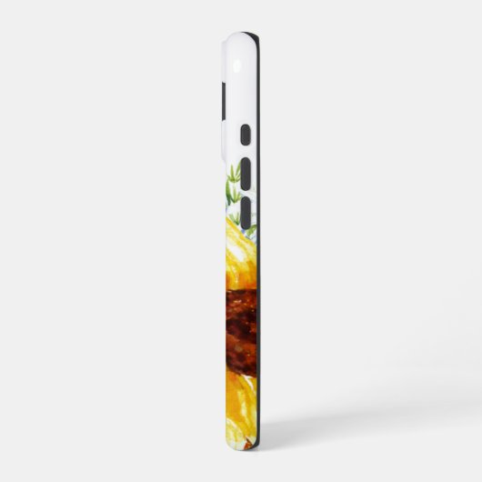 Elegant Waterverf Zonnebloemen, gepersonaliseerd iPhone 16 Hoesje (Linkerkant)