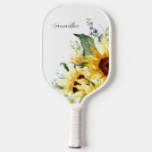 Elegant Waterverf Zonnebloemen, gepersonaliseerd Pickleball Paddle (Achterkant)
