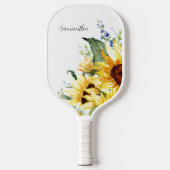 Elegant Waterverf Zonnebloemen, gepersonaliseerd Pickleball Paddle (Voorkant)