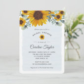 Elegant Waterverf Zonnebloemen Vrijgezellenfeest Kaart (Staand voorkant)