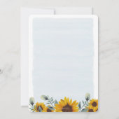 Elegant Waterverf Zonnebloemen Vrijgezellenfeest Kaart (Achterkant)
