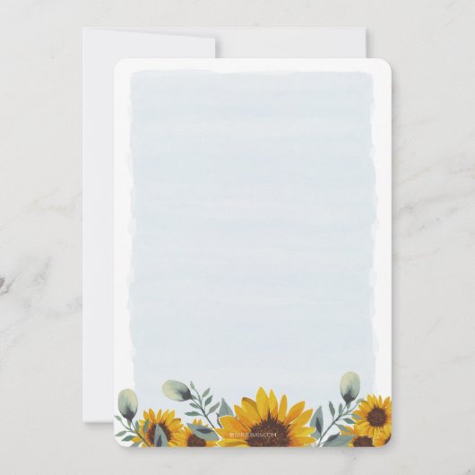 Elegant Waterverf Zonnebloemen Vrijgezellenfeest Kaart (Achterkant)