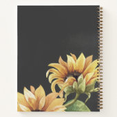 Elegant Waterverf Zonnebloemnaam Recipbook Notitieboek (Achterkant)
