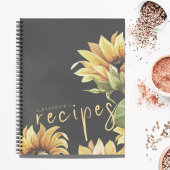 Elegant Waterverf Zonnebloemnaam Recipbook Notitieboek