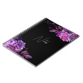 Elegant waterverf zwarte en paarse bloemtuin notitieboek (Linkerzijde)