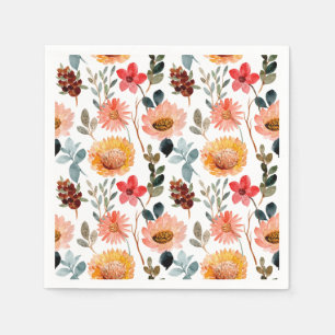 Elegant Watervlek Herfst Bloemen Patroon Herfst Servet