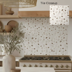 Elegant Watervorstijl Bos Winterbes Patroon Tegeltje