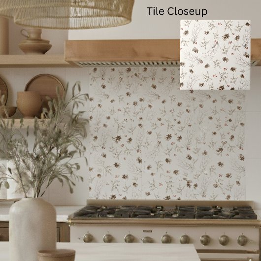 Elegant Watervorstijl Bos Winterbes Patroon Tegeltje