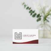 Elegant Wave Burgundy Corporate Identity Visitekaartje (Staand voorkant)