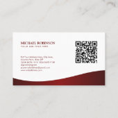 Elegant Wave Burgundy Corporate Identity Visitekaartje (Achterkant)