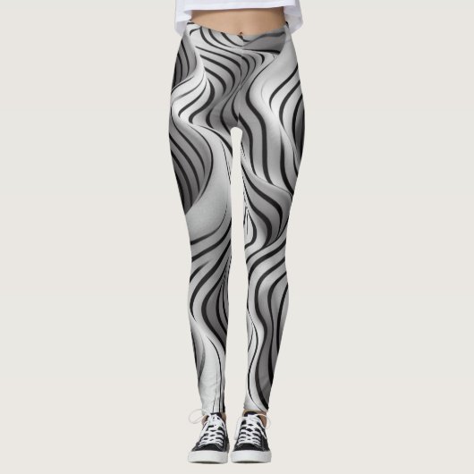 Elegant Waves Fabric Design 3 Leggings (Voorkant)