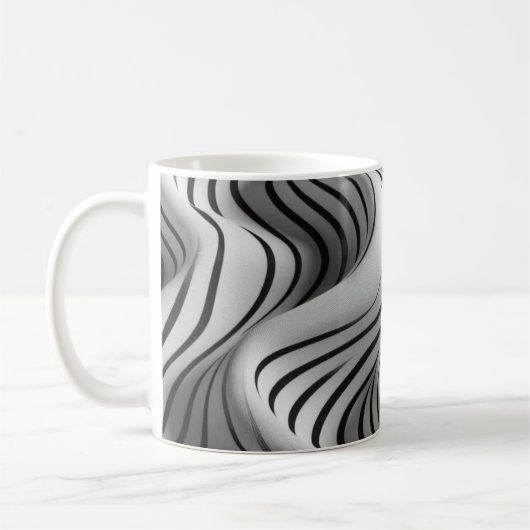 Elegant Waves Fabric Design 5 Koffiemok (Links)