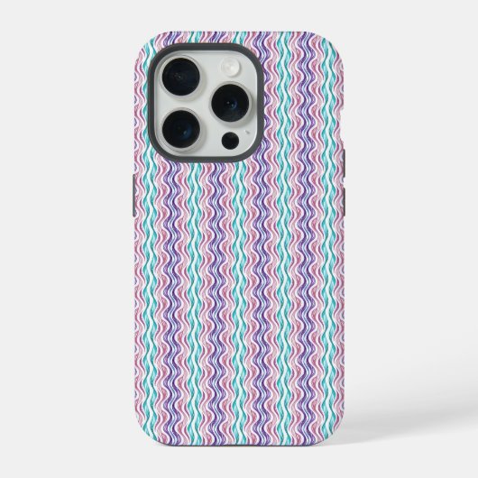 Elegant Wavy Abstract Pattern iPhone Case Hoesje (Achterkant)