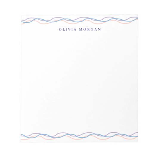 Elegant wavy border soft pastel tones notitieblok (Voorkant)