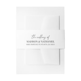 Elegant Wavy Border Wedding Return Address Uitnodigingen Wikkel