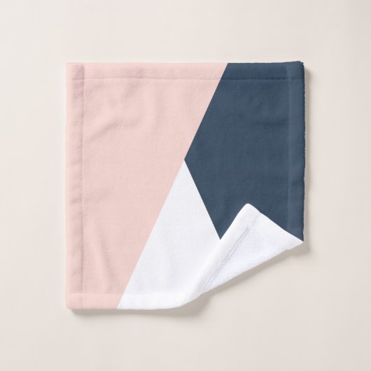 Elegant wazige roze en marinesblauwe geometrische bad handdoek (Wasdoekje)