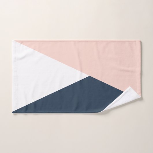 Elegant wazige roze en marinesblauwe geometrische bad handdoek (Handdoek)