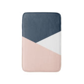 Elegant wazige roze en marinesblauwe geometrische  badmat (Voorkant Verticaal)