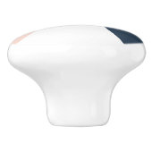 Elegant wazige roze en marinesblauwe geometrische  keramische knop (Zijkant)