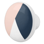 Elegant wazige roze en marinesblauwe geometrische  keramische knop (Rechts)