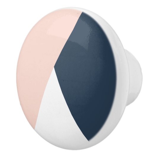 Elegant wazige roze en marinesblauwe geometrische  keramische knop (Rechts)