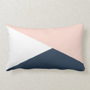 Elegant wazige roze en marinesblauwe geometrische  kussen