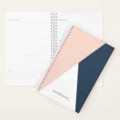Elegant wazige roze en marinesblauwe geometrische  planner (Display)
