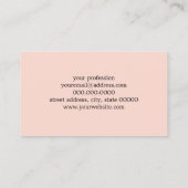 Elegant wazige roze en marinesblauwe geometrische  visitekaartje (Achterkant)