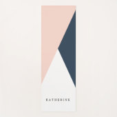 Elegant wazige roze en marinesblauwe geometrische yogamat (Voorkant)