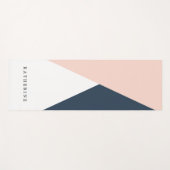 Elegant wazige roze en marinesblauwe geometrische yogamat (Voorkant (horizontaal))